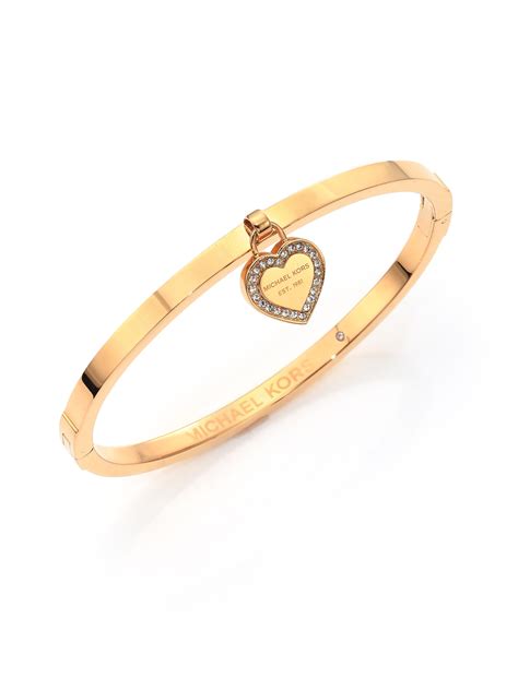 michael kors heart necklaces|Michael Kors diamond bangle bracelet.